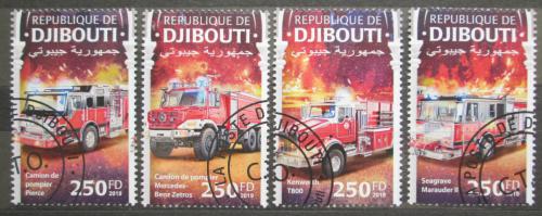 Poštovní známky Džibutsko 2019 Hasièská auta Mi# 3292-95 Kat 10.50€