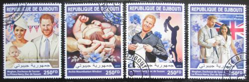 Poštovní známky Džibutsko 2019 Princ Harry a Meghan Markle Mi# 3204-07 Kat 10.50€