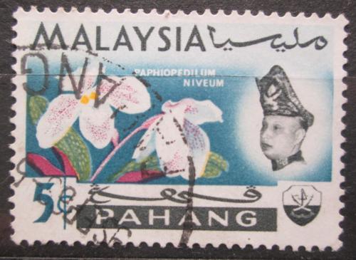 Potovn znmka Malajsie Pahang 1965 Orchidej, Paphiopedilum niveum Mi# 78
