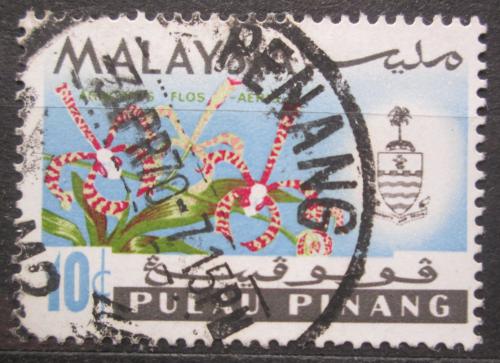 Potovn znmka Malajsie Pulau Pinang 1965 Orchidej, Arachnanthe moschifer Mi# 70 - zvtit obrzek