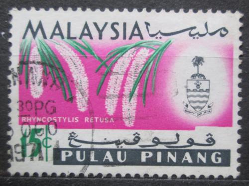 Potovn znmka Malajsie Pulau Pinang 1965 Orchidej, Rhynchostylis retusa Mi# 71