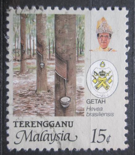 Poštovní známka Malajsie Trengganu 1986 Pøírodní kauèuk Mi# 125