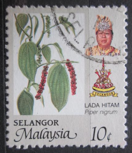 Poštovní známka Malajsie Selangor 1986 Pepøovník èerný Mi# 132