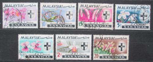 Potovn znmky Malajsie Sarawak 1965 Orchideje Mi# 212-18