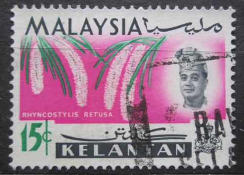 Poštovní známka Malajsie Kelantan 1965 Orchidej, Rhynchostylis retusa Mi# 95