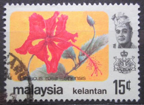 Poštovní známka Malajsie Kelantan 1979 Ibišek èínská rùže Mi# 108