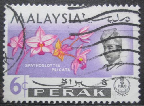 Poštovní známka Malajsie, Perak 1965 Orchidej, Spathoglottis plicata Mi# 118