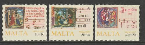 Poštovní známky Malta 1987 Vánoce Mi# 779-81 Kat 5€