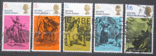 Poštovní známky Velká Británie 1970 Postavy z románù Charlese Dickense Mi# 544-48