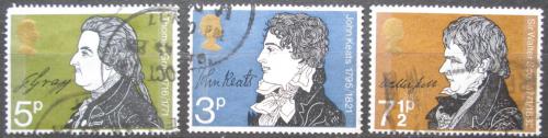 Poštovní známky Velká Británie 1971 Básníci Mi# 577-79