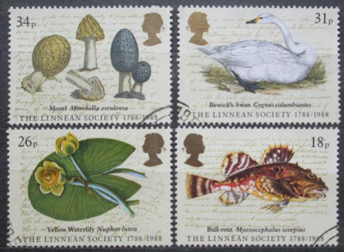 Potovn znmky Velk Britnie 1988 Linnaeus Society, 200. vro Mi# 1131-34