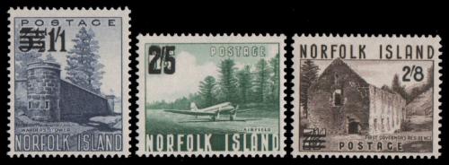 Poštovní známky Norfolk 1960 Nová mìna pøetisk TOP SET Mi# 37-39 Kat 26€