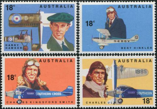 Poštovní známky Austrálie 1978 Letci a letadla Mi# 644-47