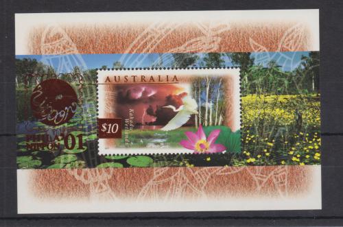 Poštovní známka Austrálie 1997 Volavka bílá Mi# Block 24 Kat 20€