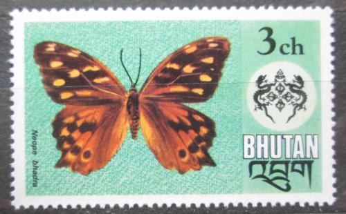 Poštovní známka Bhútán 1975 Neope bhadra, motýl Mi# 608