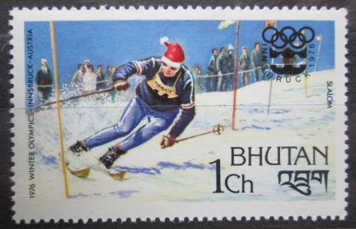 Poštovní známka Bhútán 1976 ZOH Innsbruck, lyžování Mi# 647