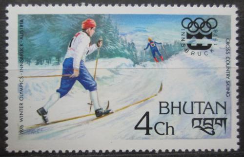 Poštovní známka Bhútán 1976 ZOH Innsbruck, bìh na lyžích Mi# 650 