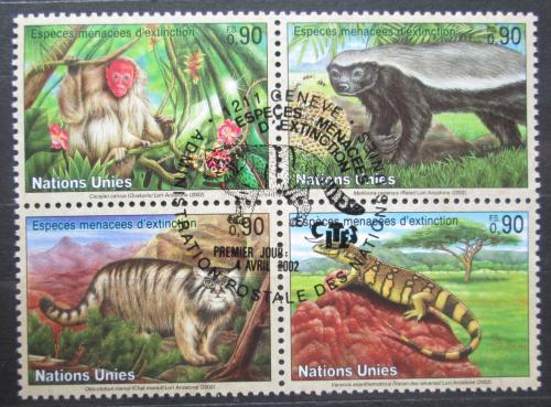 Poštovní známky OSN Ženeva 2002 Ohrožené druhy Mi# 434-37 Kat 5.50€