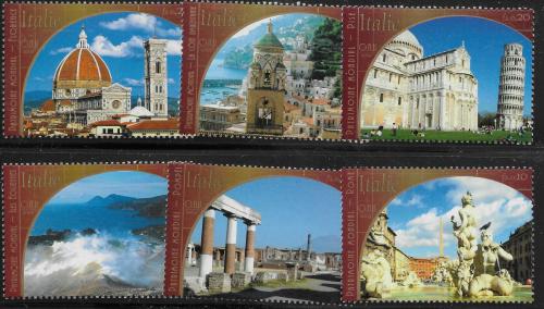 Poštovní známky OSN Ženeva 2002 Dìdictví UNESCO v Itálii Mi# 450-55