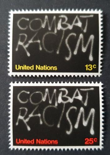 Potovn znmky OSN New York 1977 Boj proti rasov diskriminaci Mi# 311-12 - zvtit obrzek