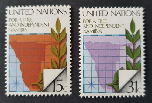 Poštovní známky OSN New York 1979 Mapa Namíbie Mi# 336-37