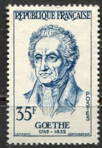 Poštovní známka Francie 1957 Johann Wolfgang von Goethe, básník Mi# 1173