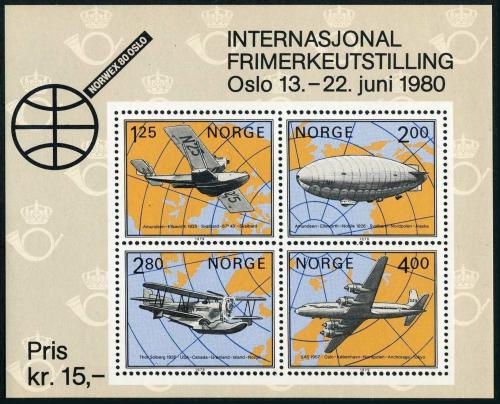 Poštovní známky Norsko 1979 Dìjiny letectví Mi# Block 2