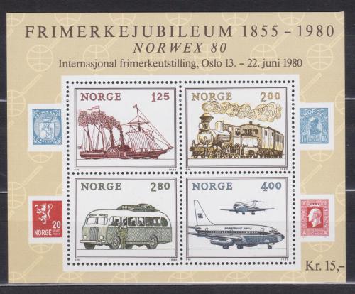 Poštovní známky Norsko 1980 Dopravní prostøedky Mi# Block 3