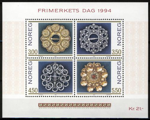 Poštovní známky Norsko 1994 Výrobky ze støíbra Mi# Block 21 Kat 7€