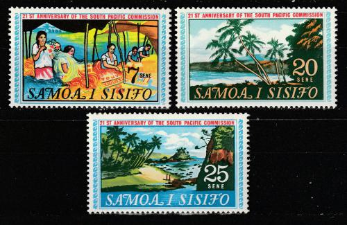 Poštovní známky Samoa 1968 Založení Jihopacifické komise Mi# 174-76