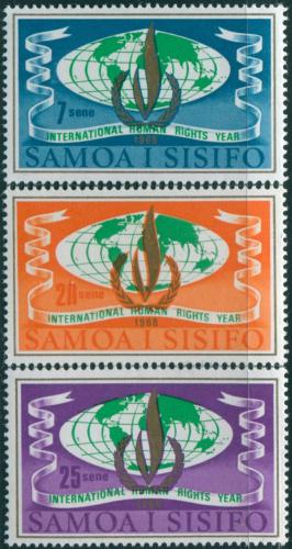 Poštovní známky Samoa 1968 Mezinárodní rok lidských práv Mi# 182-84