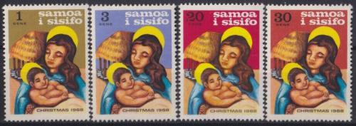 Poštovní známky Samoa 1968 Vánoce Mi# 187-90