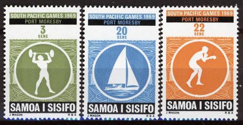 Poštovní známky Samoa 1969 Sport Mi# 201-03