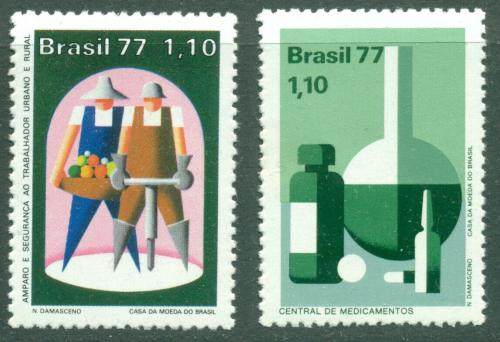 Potovn znmky Brazlie 1977 Sociln pomoc Mi# 1590-91