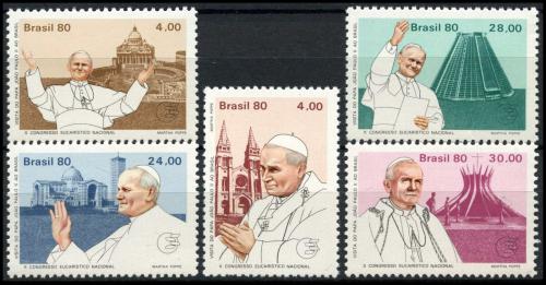 Potovn znmky Brazlie 1980 Pape Jan Pavel II. Mi# Mi# 1771-75 Kat 7 - zvtit obrzek