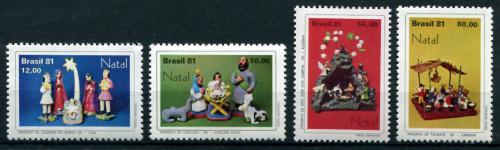 Poštovní známky Brazílie 1981 Vánoce, betlémy Mi# Mi# 1855-58 Kat 7.50€