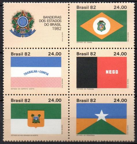 Poštovní známky Brazílie 1982 Vlajky Mi# 1937-41 Kat 10€