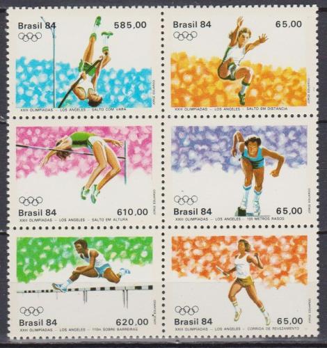 Poštovní známky Brazílie 1984 LOH Los Angeles Mi# 2024-29 Kat 7€