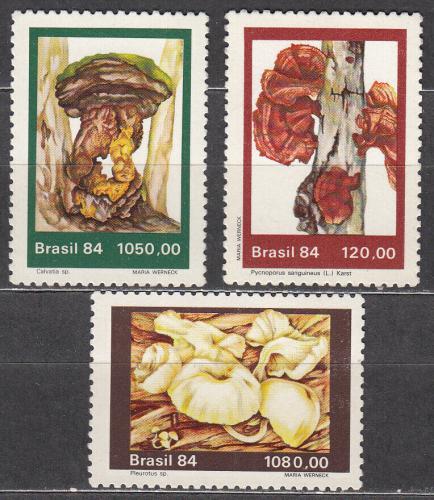 Poštovní známky Brazílie 1984 Houby Mi# 2072-74 Kat 5.50€