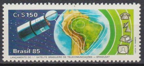 Poštovní známka Brazílie 1985 Satelit BRASILSAT Mi# 2092