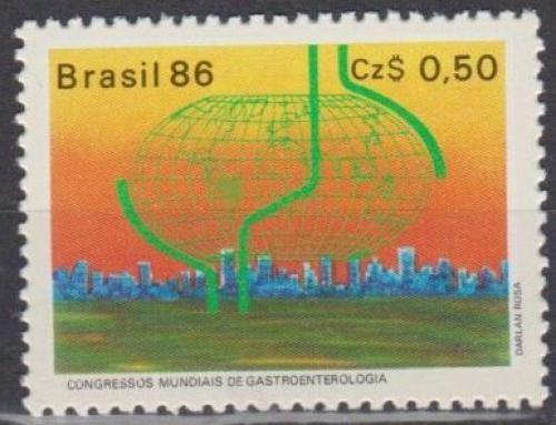 Potovn znmka Brazlie 1986 Svtov kongres gastroenterologie Mi# 2182 - zvtit obrzek