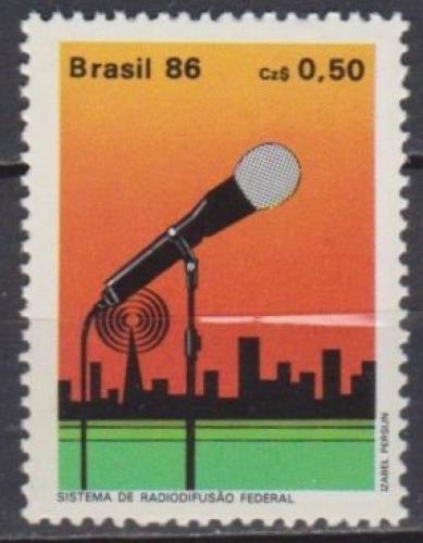 Potovn znmka Brazlie 1986 Nrodn rozhlas, 50. vro Mi# 2183