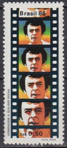 Poštovní známka Brazílie 1986 Gláuber Rocha, filmový režisér Mi# 2199
