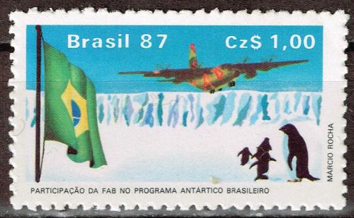 Poštovní známka Brazílie 1987 Letadlo na Antarktidì Mi# 2207