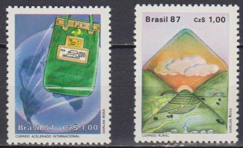 Poštovní známky Brazílie 1987 Poštovní služby Mi# 2208-09