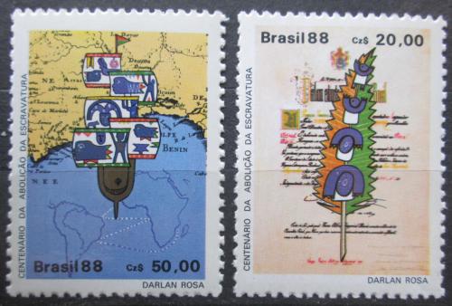Poštovní známky Brazílie 1988 Abolice otroctví, 150. výroèí Mi# Mi# 2250-51