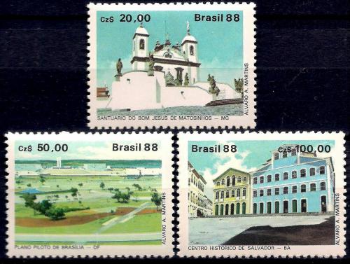 Poštovní známky Brazílie 1988 Architektura Mi# 2252-54