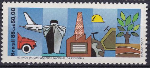 Poštovní známka Brazílie 1988 Národní prùmyslový svaz, 50. výroèí Mi# 2263