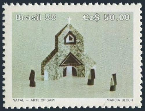 Poštovní známka Brazílie 1988 Vánoce, kostel Mi# 2271