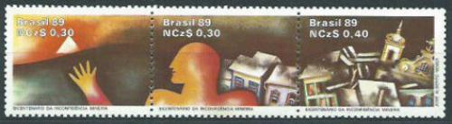 Poštovní známky Brazílie 1989 Boj za nezávislost, 200. výroèí Mi# 2295-97
